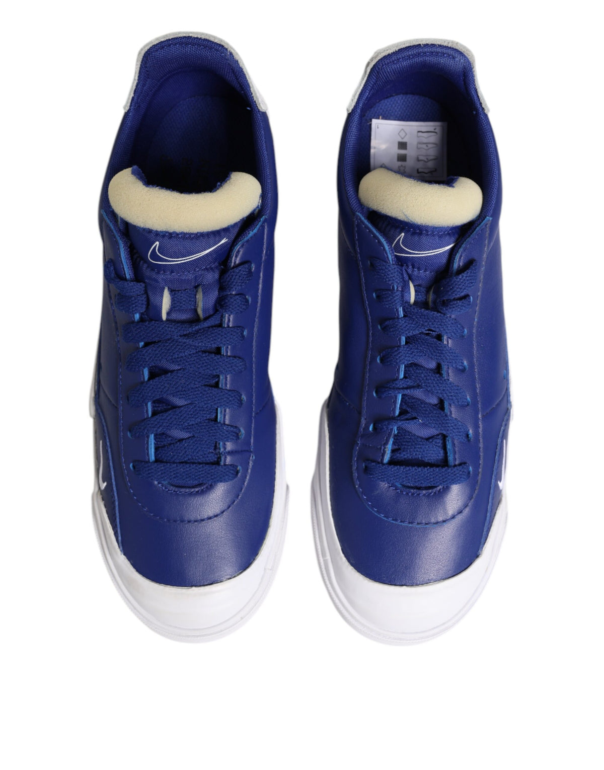 Nike White Blue Lace Up Low Top Drop-Type PRM Sneakers Shoes
