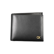 Calvin Klein Black Leather Dual Compartment Men Wallet w/ RFID Blocking