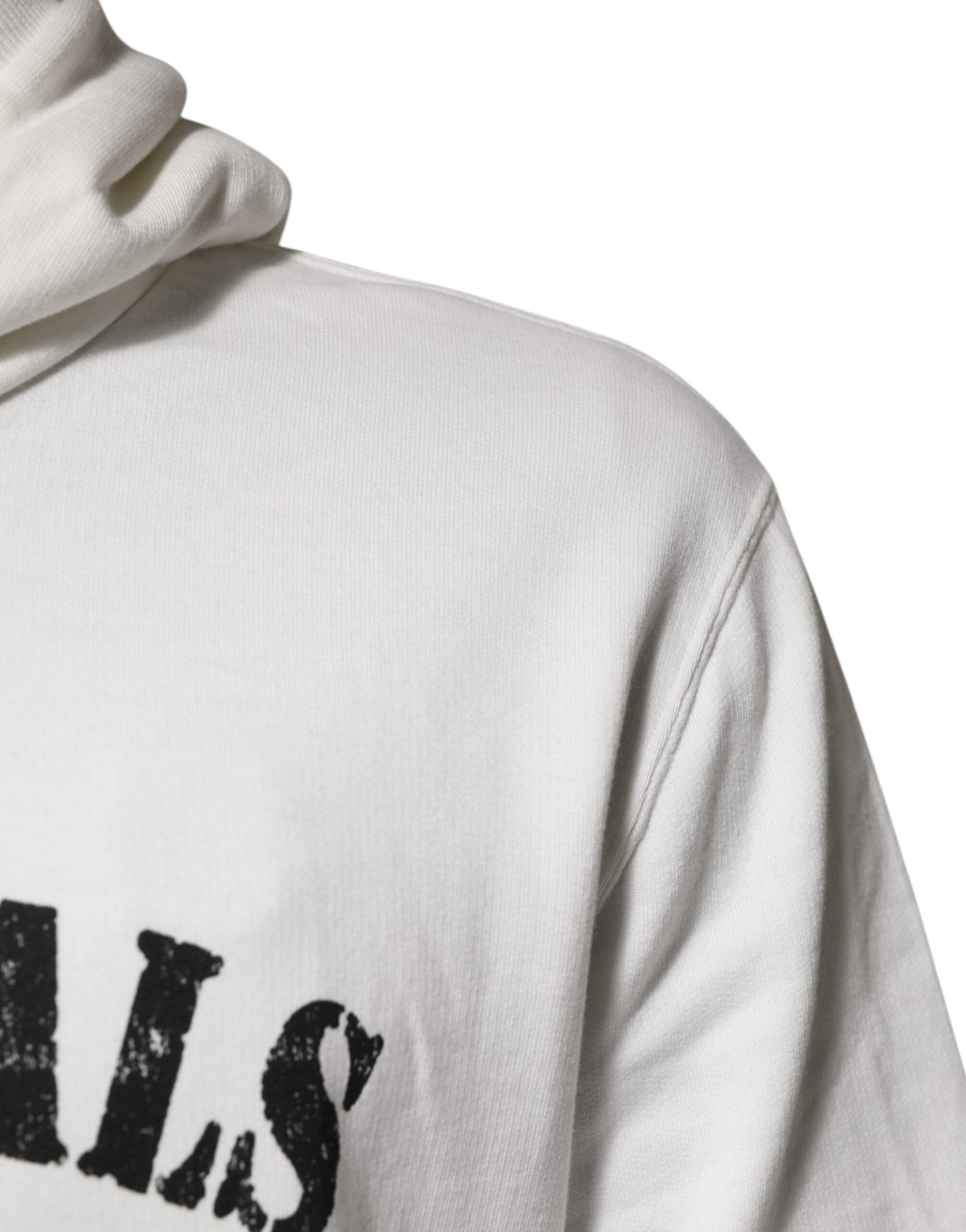 Dolce & Gabbana White Cotton DG ROYAL Print Hooded Sweater - ACCEXO