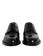 Dolce & Gabbana Black Leather Lace Up Derby Dress Formal Shoes - ACCEXO