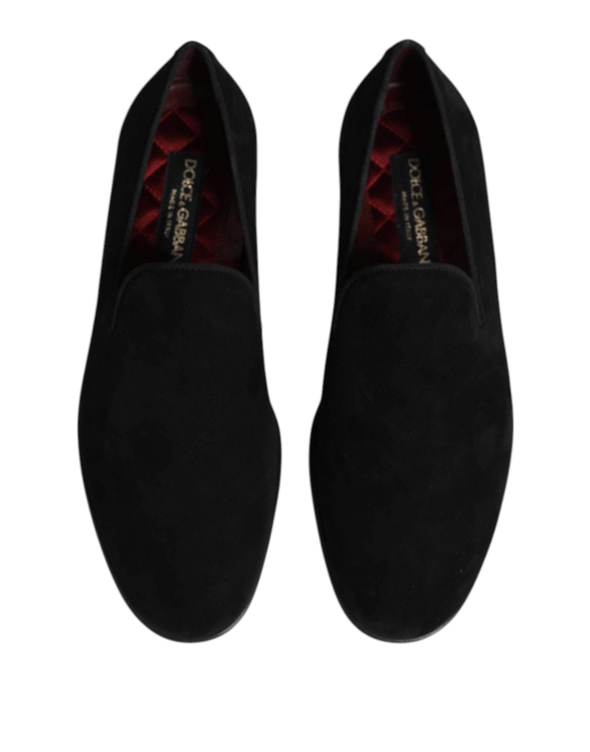 Dolce & Gabbana Black Suede Slip On Loafers Formal Shoes - ACCEXO