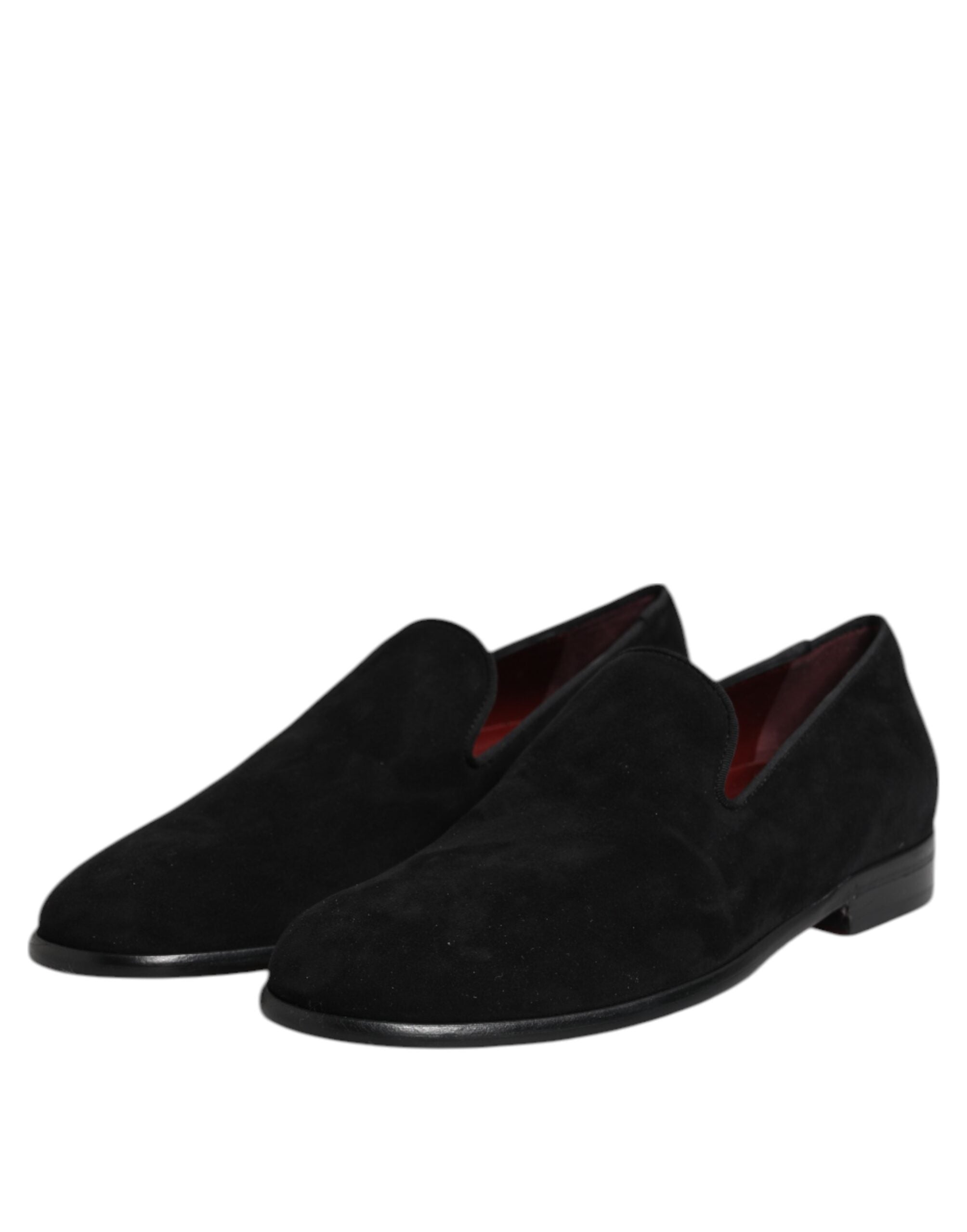 Dolce & Gabbana Black Suede Slip On Loafers Formal Shoes - ACCEXO