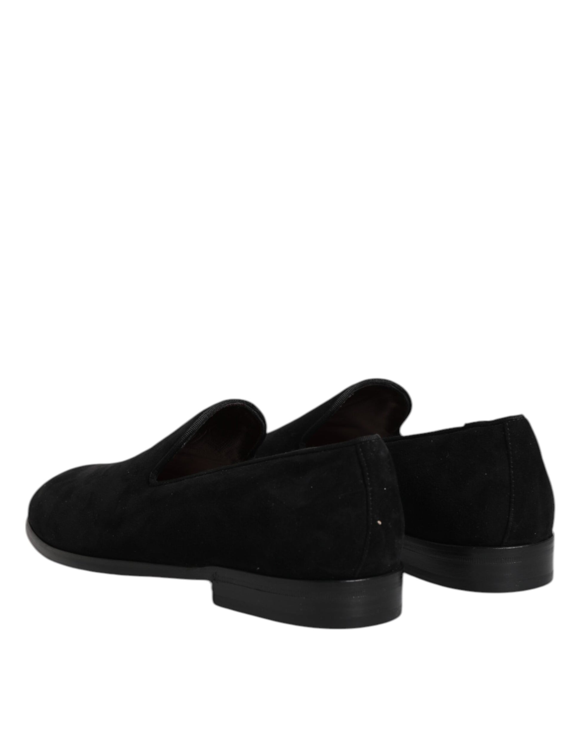 Dolce & Gabbana Black Suede Slip On Loafers Formal Shoes - ACCEXO