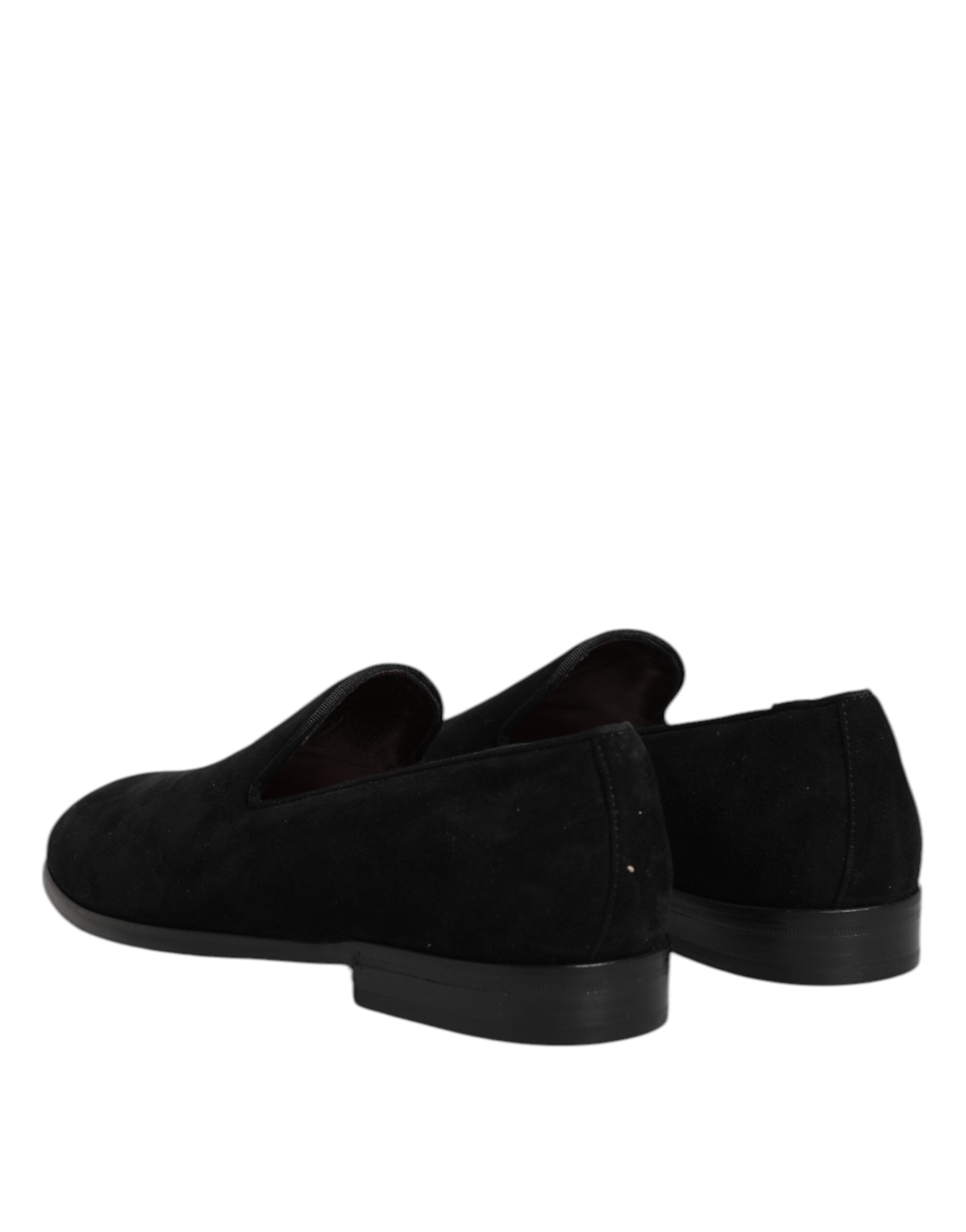 Dolce & Gabbana Black Suede Slip On Loafers Formal Shoes - ACCEXO