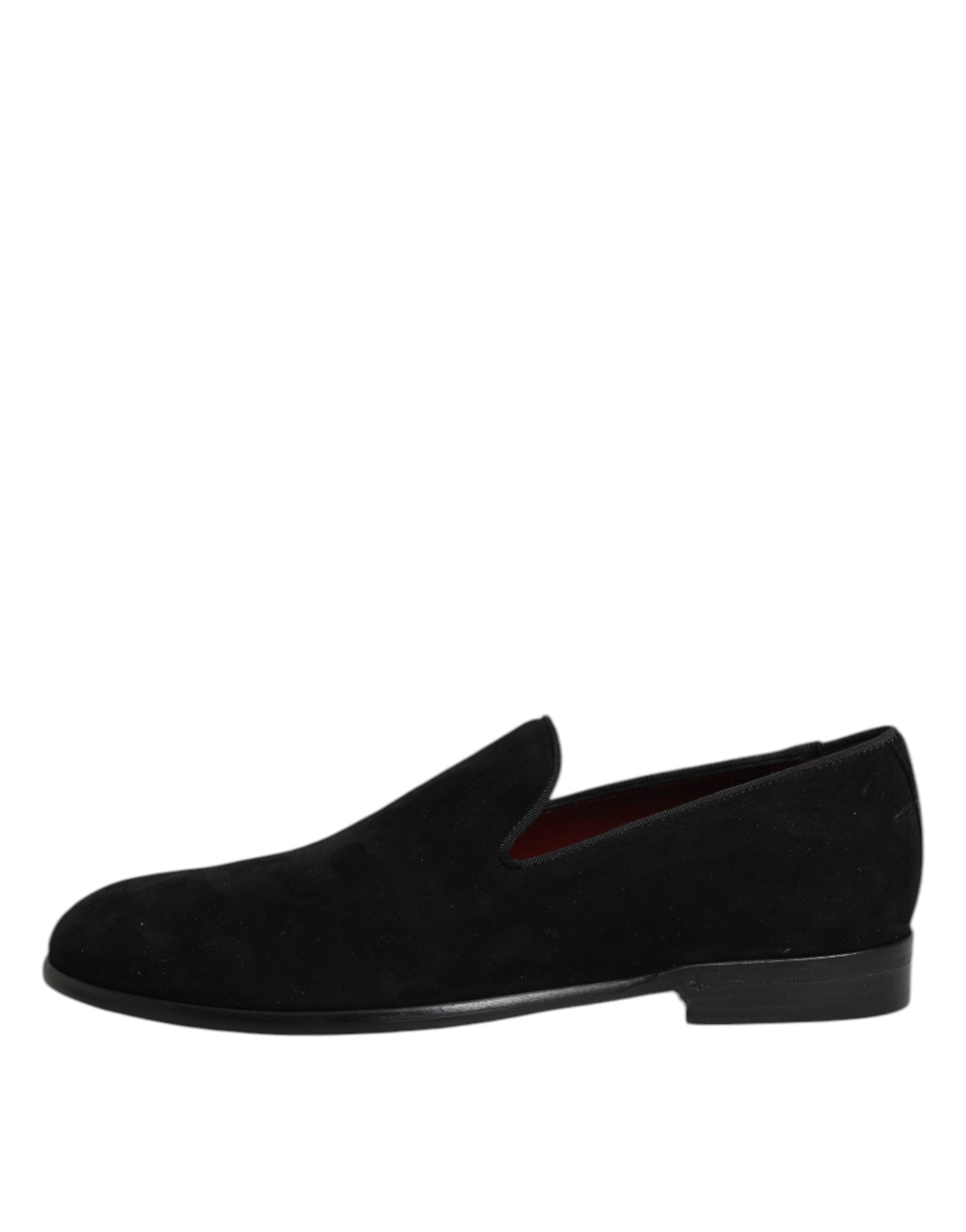 Dolce & Gabbana Black Suede Slip On Loafers Formal Shoes - ACCEXO
