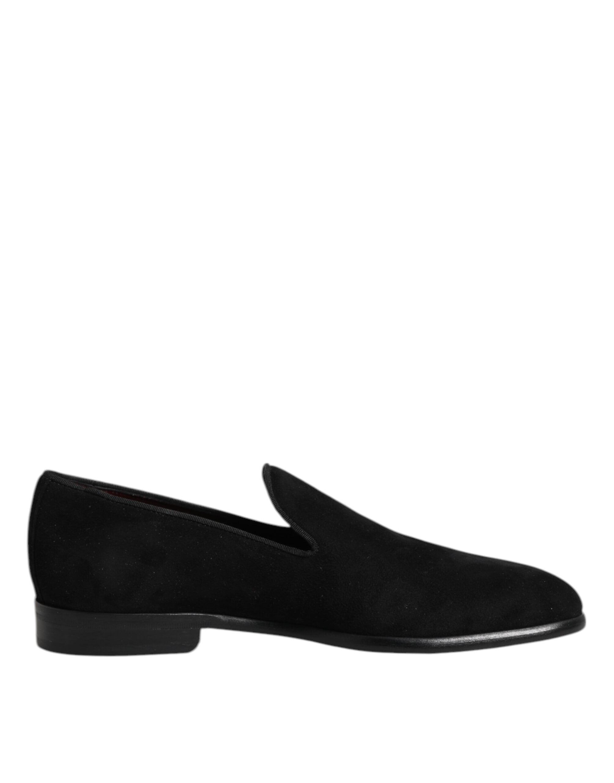 Dolce & Gabbana Black Suede Slip On Loafers Formal Shoes - ACCEXO