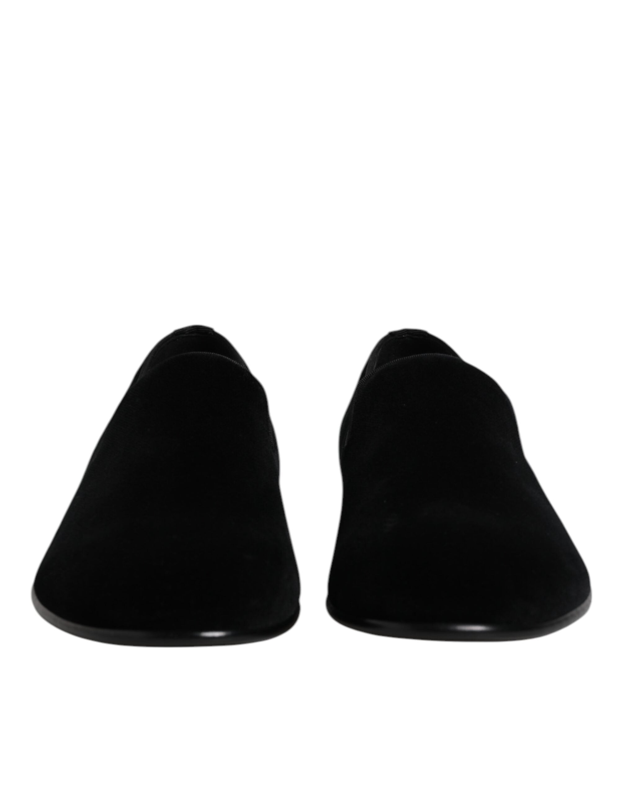 Dolce & Gabbana Black Velvet Slip On Loafers Formal Shoes - ACCEXO