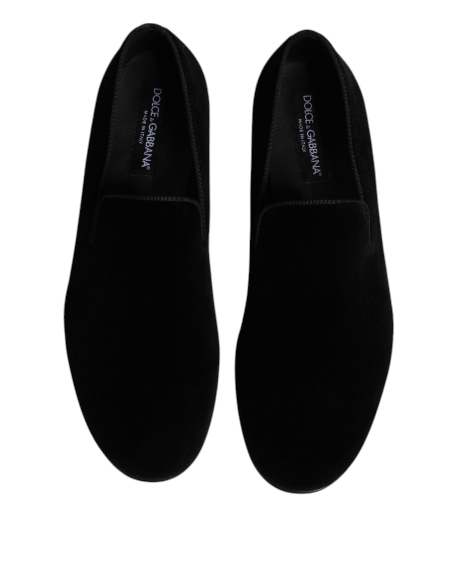Dolce & Gabbana Black Velvet Slip On Loafers Formal Shoes - ACCEXO