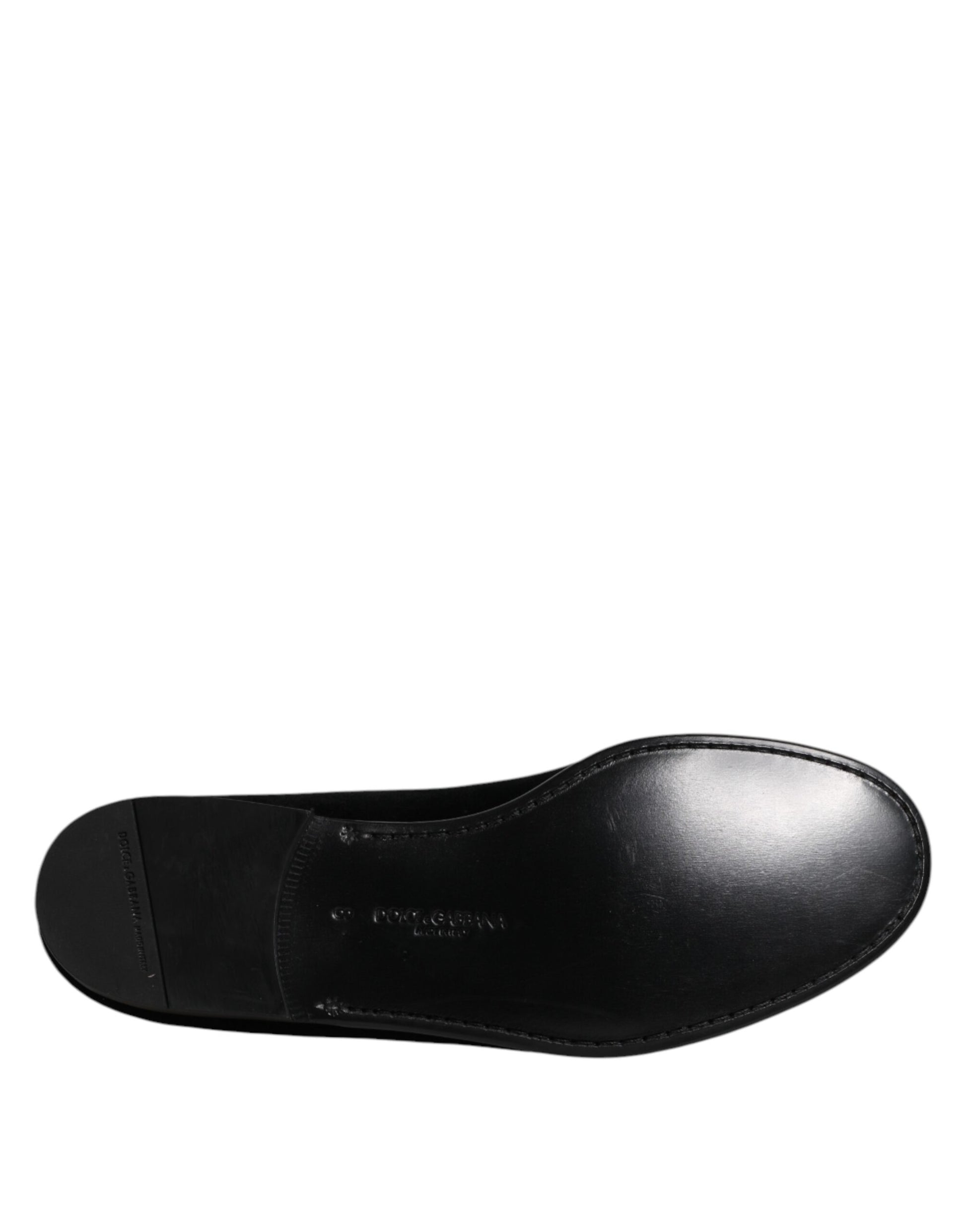 Dolce & Gabbana Black Velvet Slip On Loafers Formal Shoes - ACCEXO