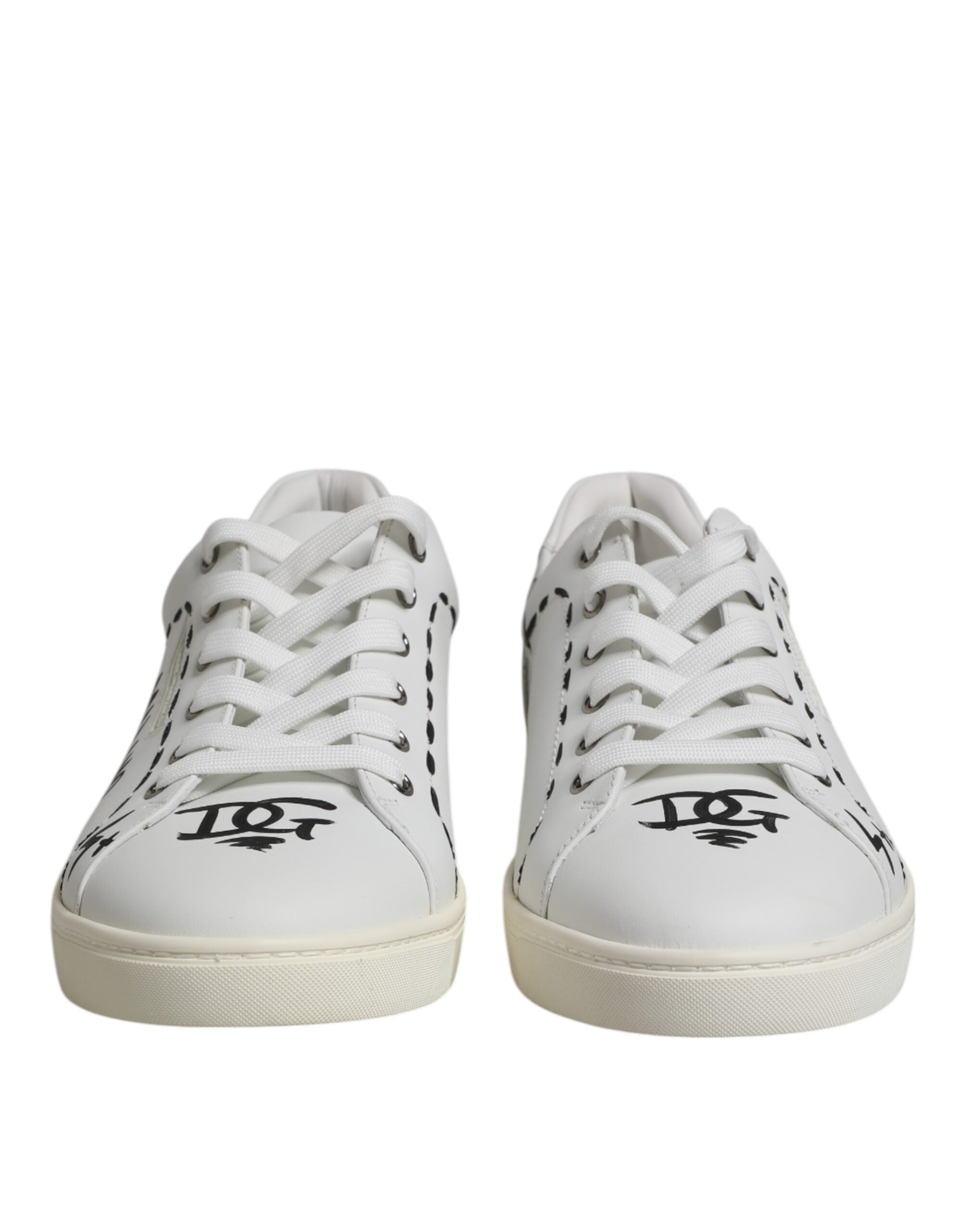 Dolce & Gabbana White London Calf Leather Men Sneakers Shoes - ACCEXO