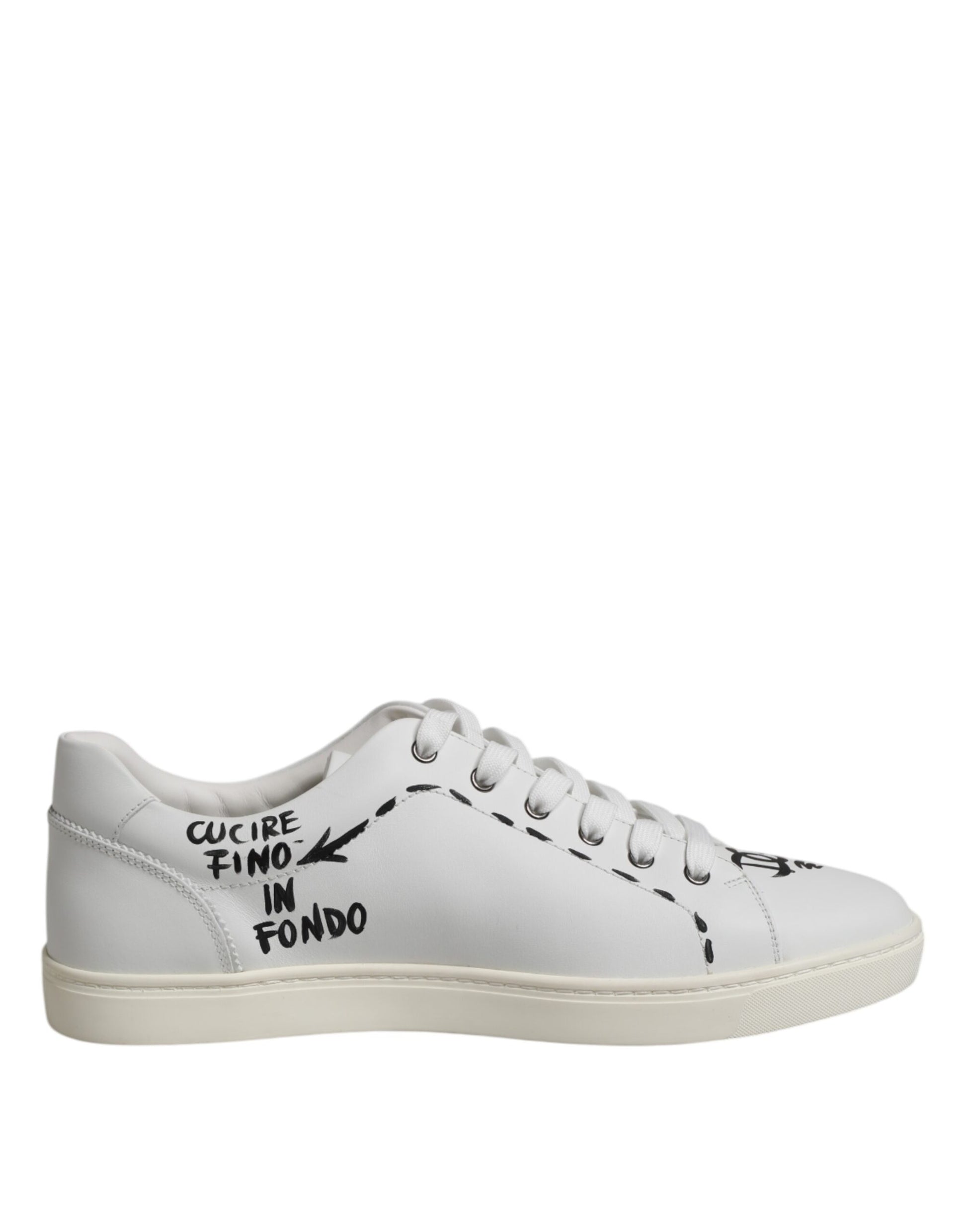 Dolce & Gabbana White London Calf Leather Men Sneakers Shoes - ACCEXO