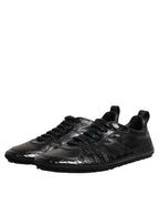Dolce & Gabbana Black Exotic Leather Low Top Sneakers Shoes - ACCEXO