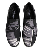 Dolce & Gabbana Black Tropical Slip On Men Sneakers Shoes - ACCEXO