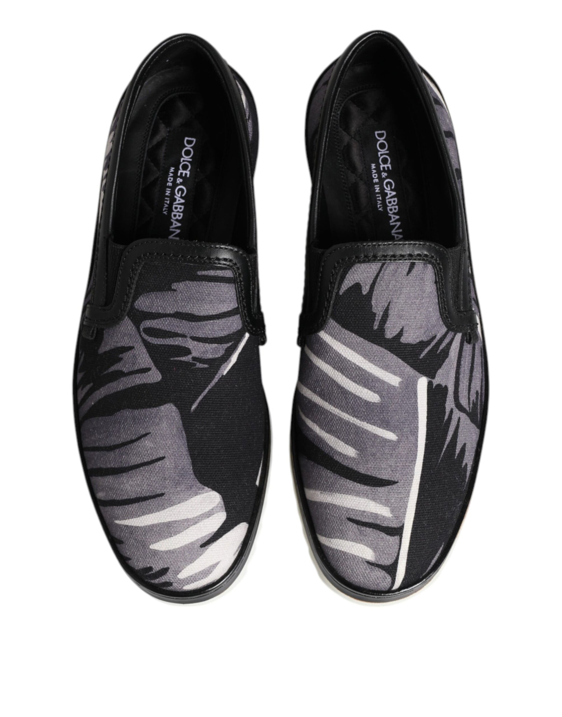 Dolce & Gabbana Black Tropical Slip On Men Sneakers Shoes - ACCEXO