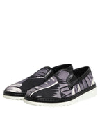 Dolce & Gabbana Black Tropical Slip On Men Sneakers Shoes - ACCEXO