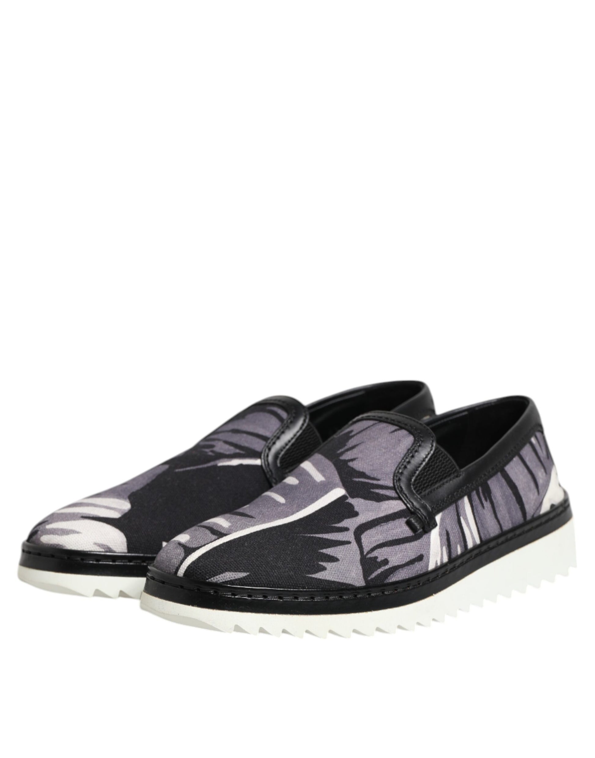 Dolce & Gabbana Black Tropical Slip On Men Sneakers Shoes - ACCEXO