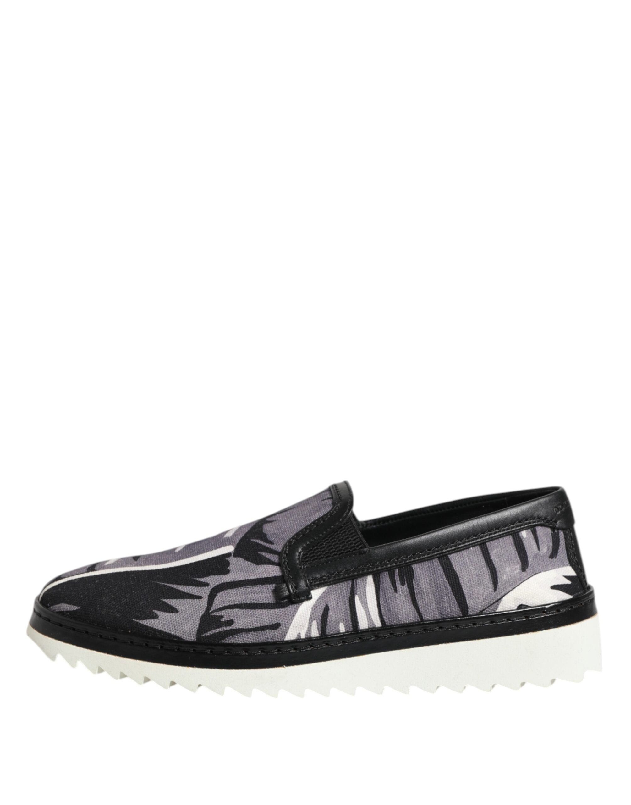 Dolce & Gabbana Black Tropical Slip On Men Sneakers Shoes - ACCEXO