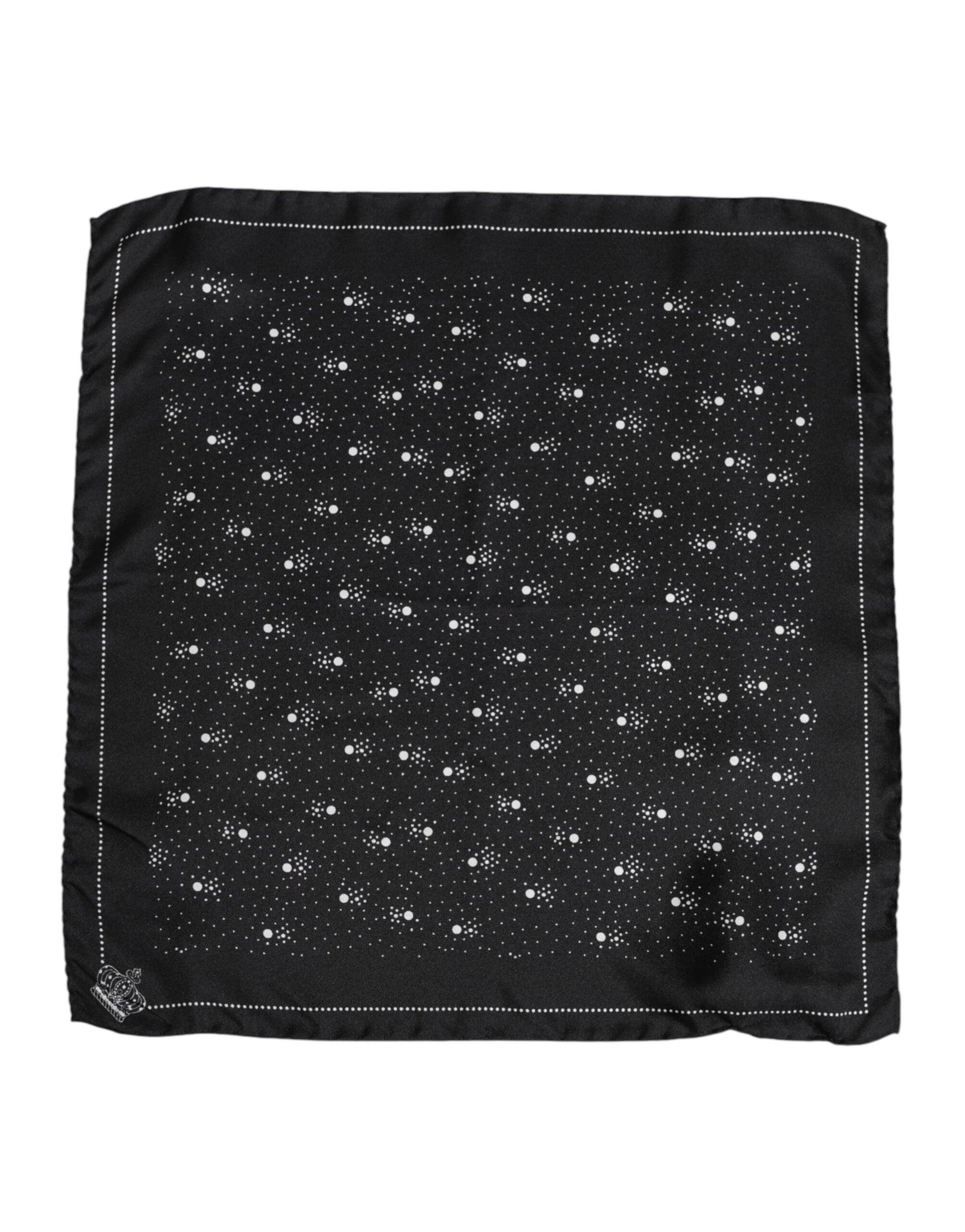 Dolce & Gabbana Black White Printed Square Men Foulard Scarf - ACCEXO