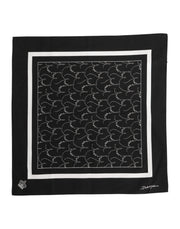 Dolce & Gabbana Black White Printed Square Foulard Scarf - ACCEXO