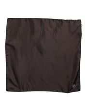 Dolce & Gabbana Brown DG Crown Silk Square Men Foulard Scarf - ACCEXO