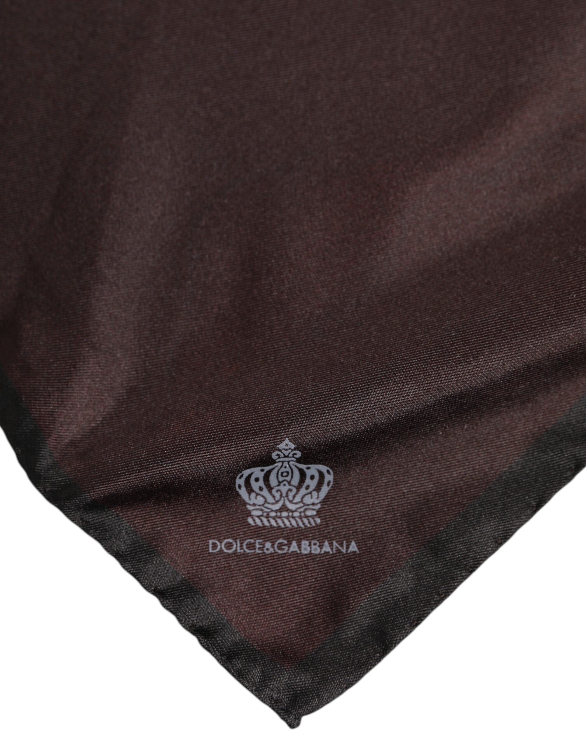 Dolce & Gabbana Brown DG Crown Silk Square Men Foulard Scarf - ACCEXO