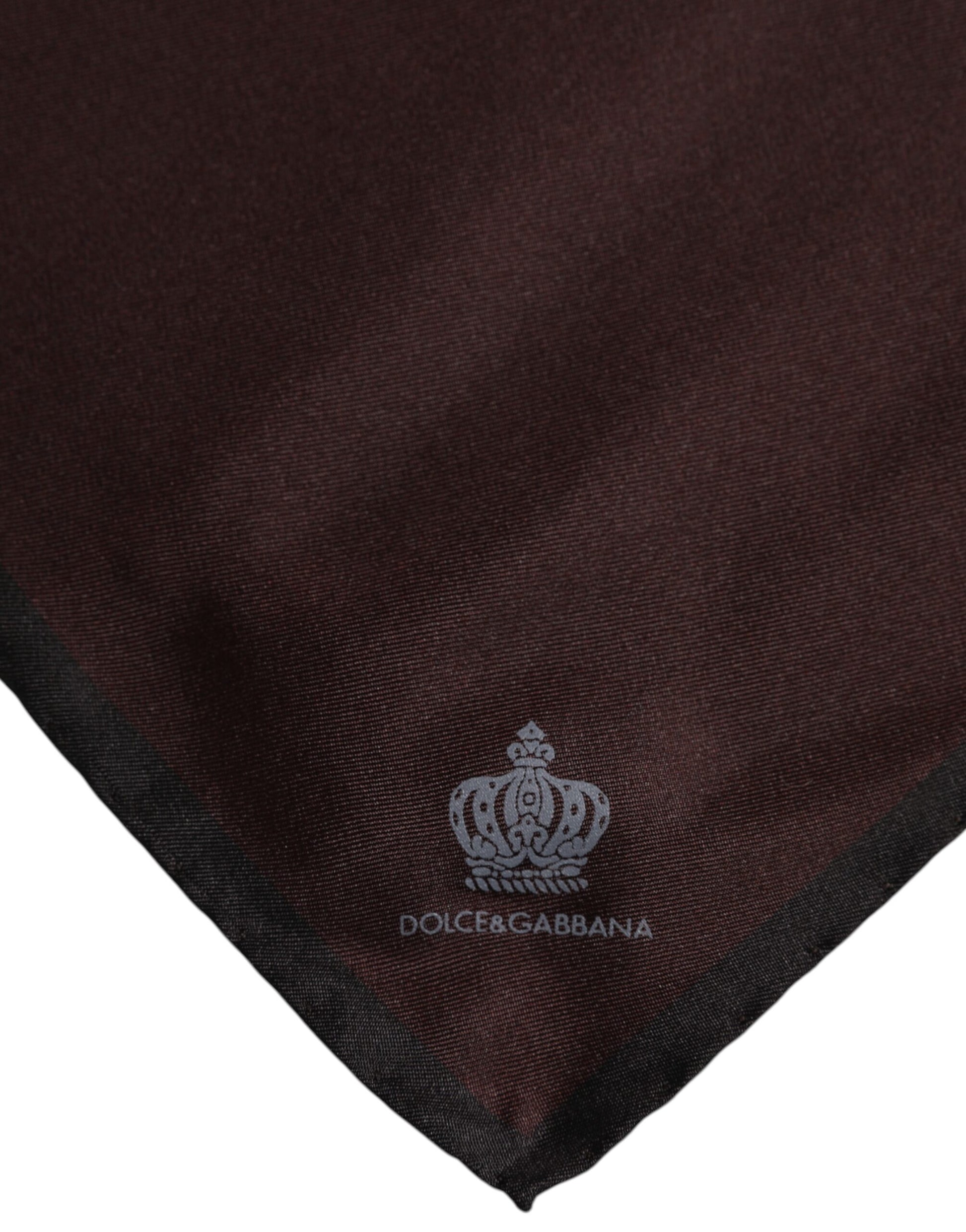 Dolce & Gabbana Brown DG Crown Silk Square Men Foulard Scarf - ACCEXO