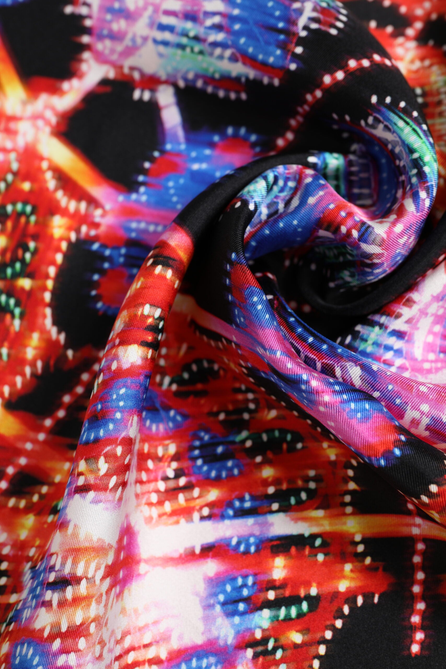 Dolce & Gabbana Black Multicolor Print Square Foulard Scarf - ACCEXO