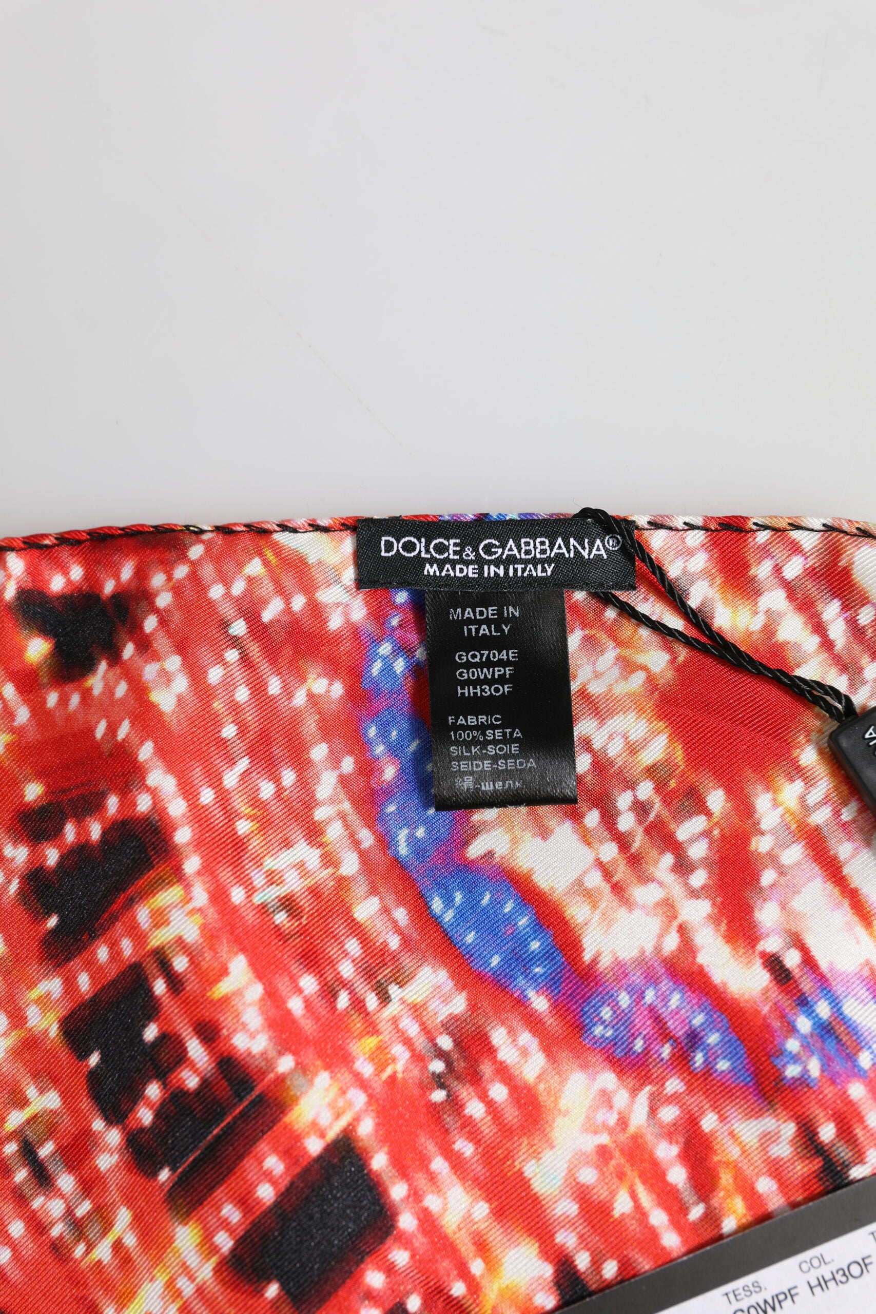 Dolce & Gabbana Black Multicolor Print Square Foulard Scarf - ACCEXO