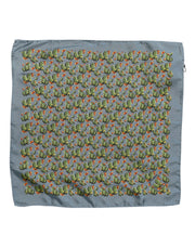 Dolce & Gabbana Gray Green Cactus Print Square Foulard Scarf for Men
