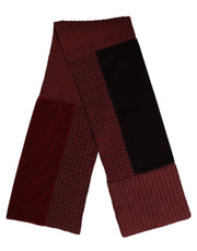 Dolce & Gabbana Maroon Black Neck Warmer Wrap Shawl Scarf for Men
