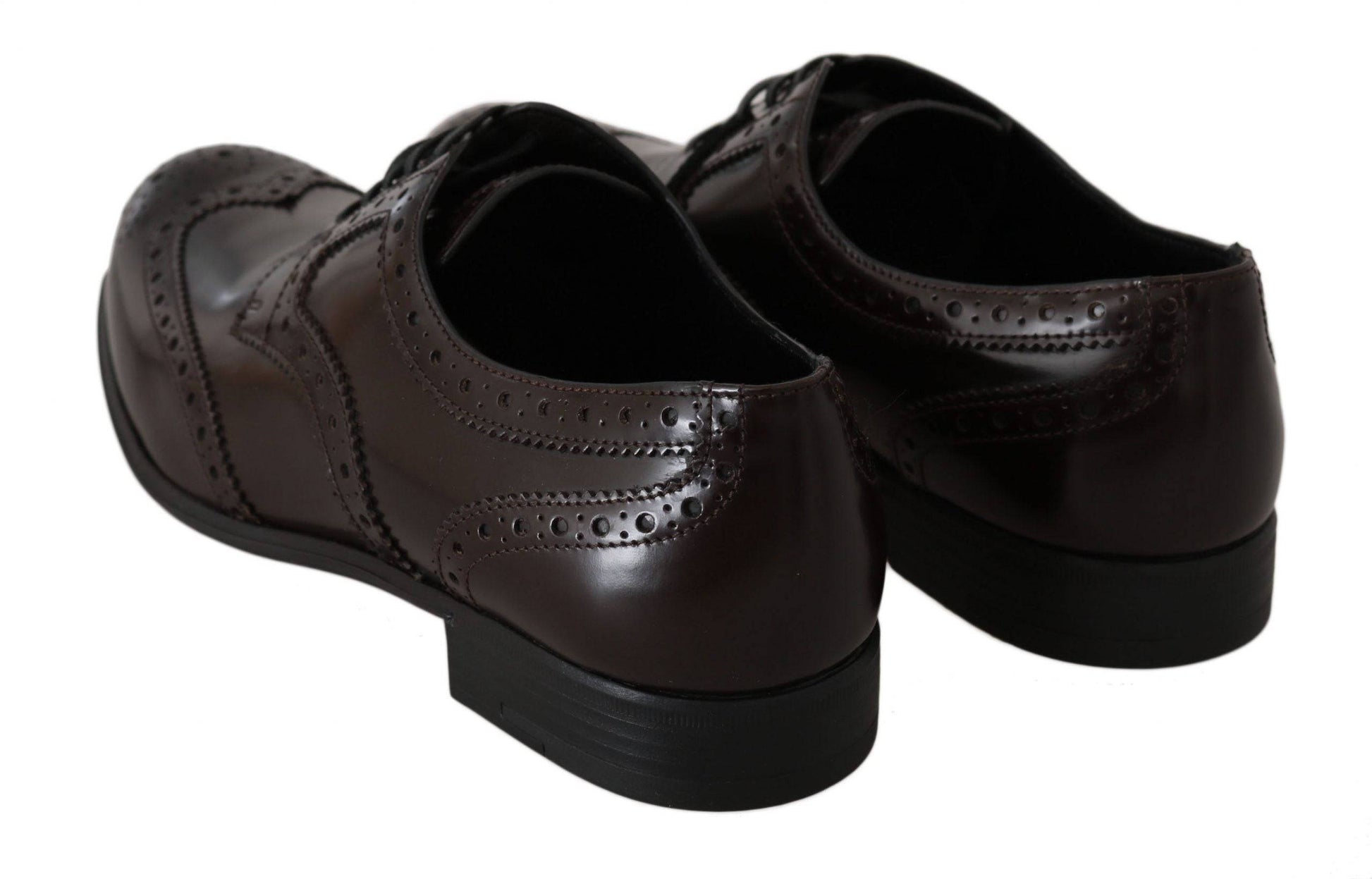 Dolce & Gabbana Elegant Brown Leather Oxford Flats - ACCEXO
