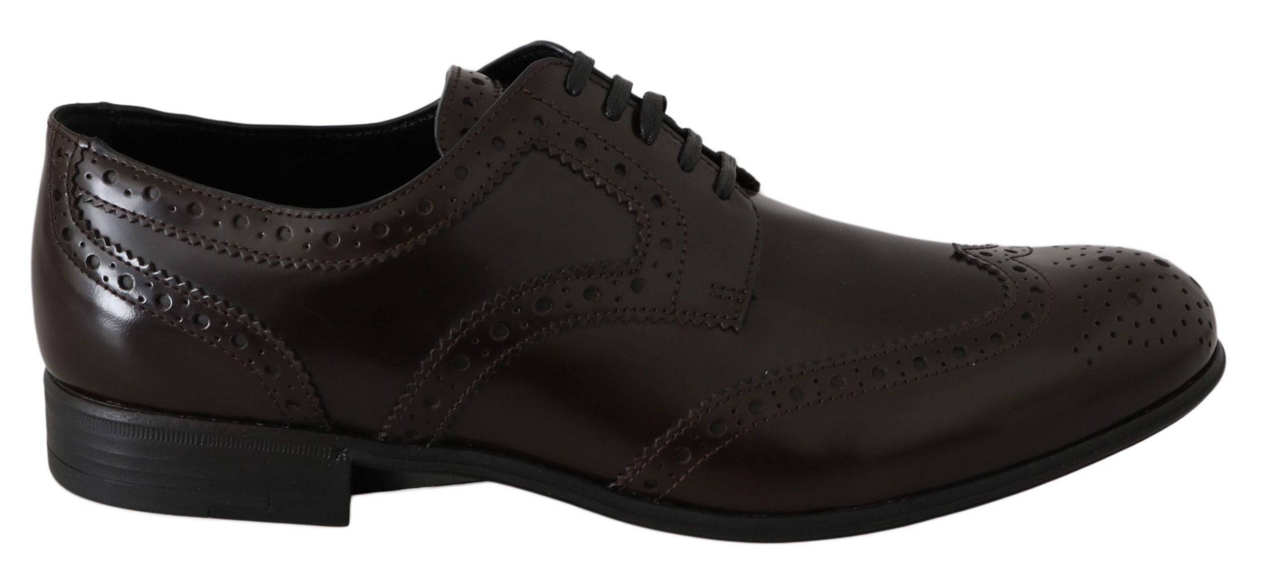 Dolce & Gabbana Elegant Brown Leather Oxford Flats - ACCEXO