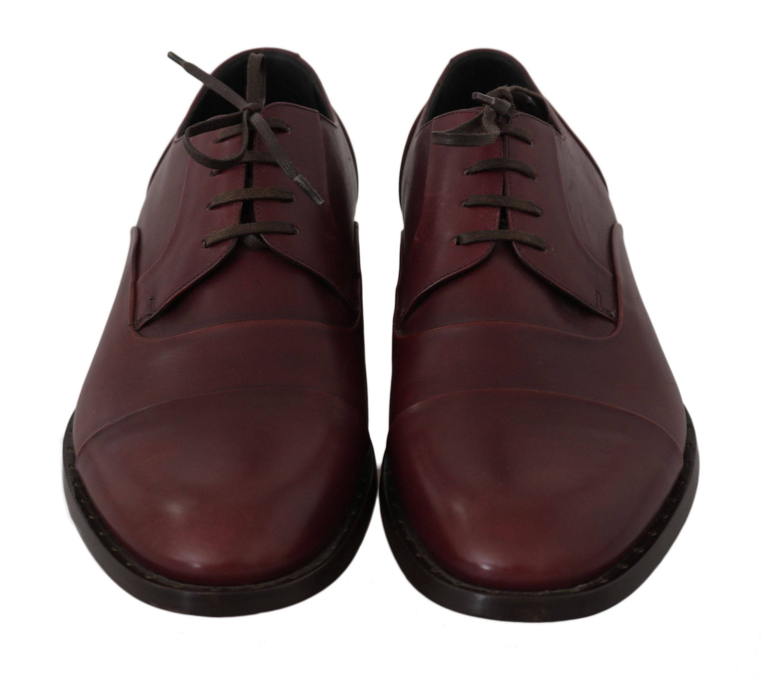 Dolce & Gabbana Elegant Bordeaux Leather Dress Shoes - ACCEXO