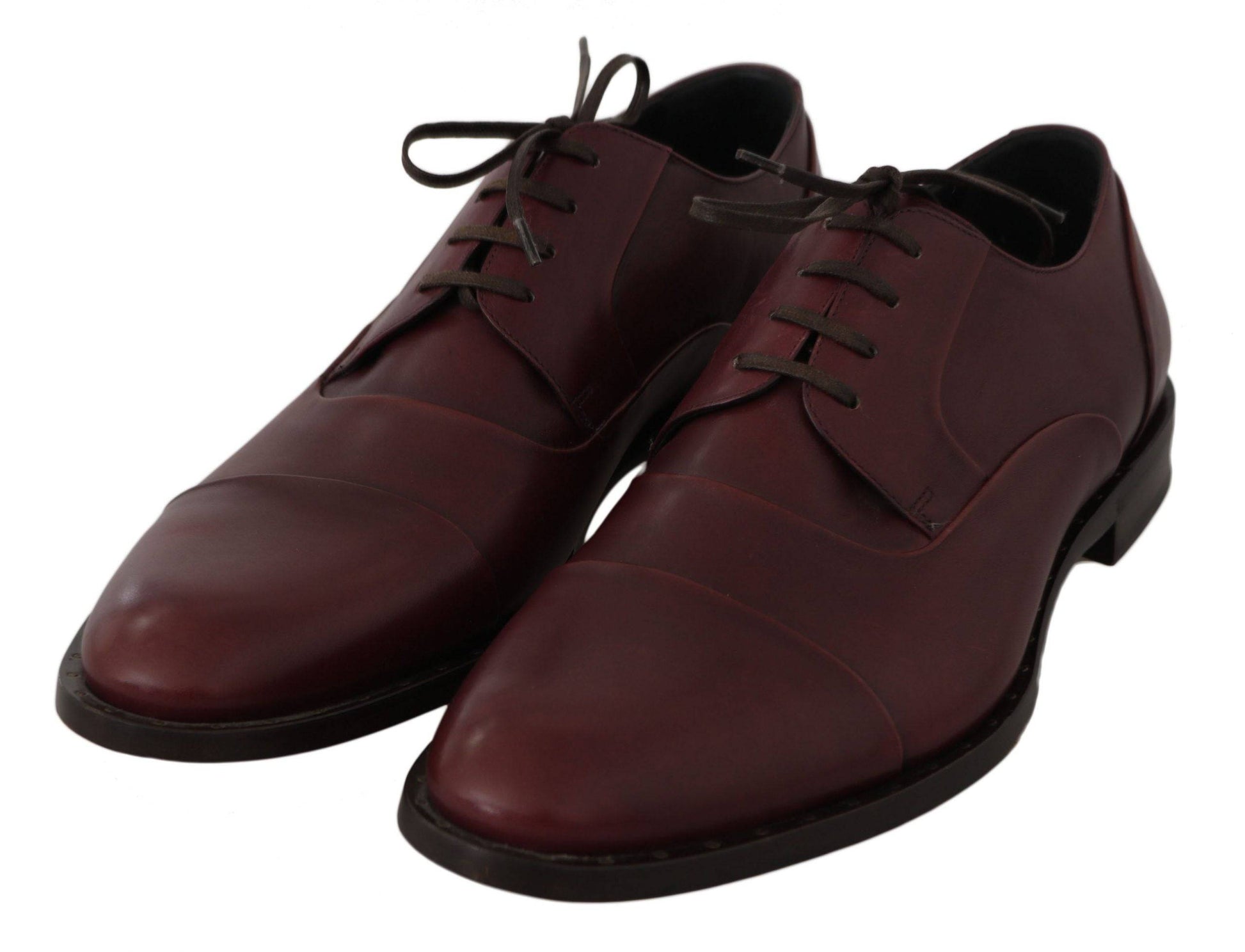 Dolce & Gabbana Elegant Bordeaux Leather Dress Shoes - ACCEXO