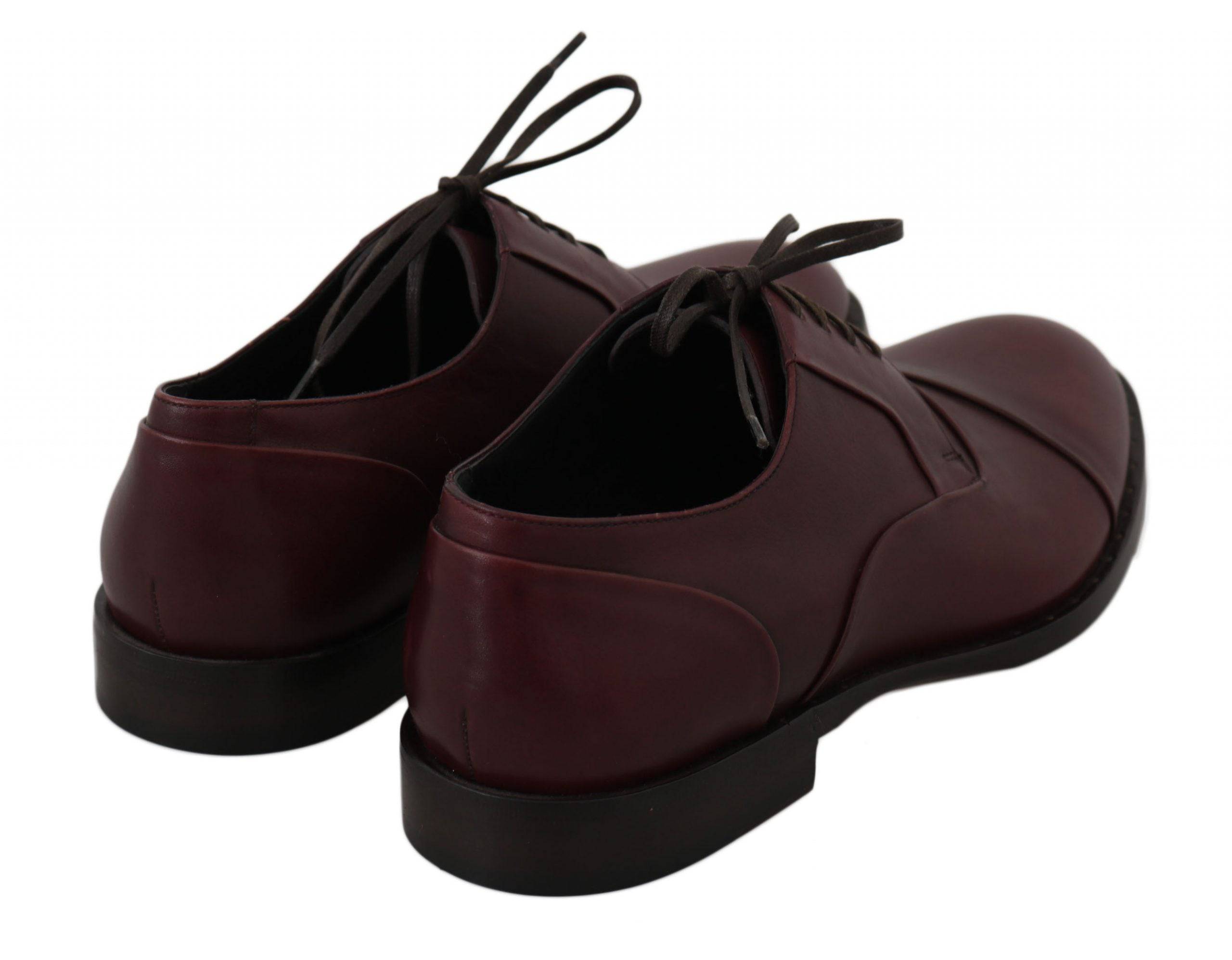 Dolce & Gabbana Elegant Bordeaux Leather Dress Shoes - ACCEXO