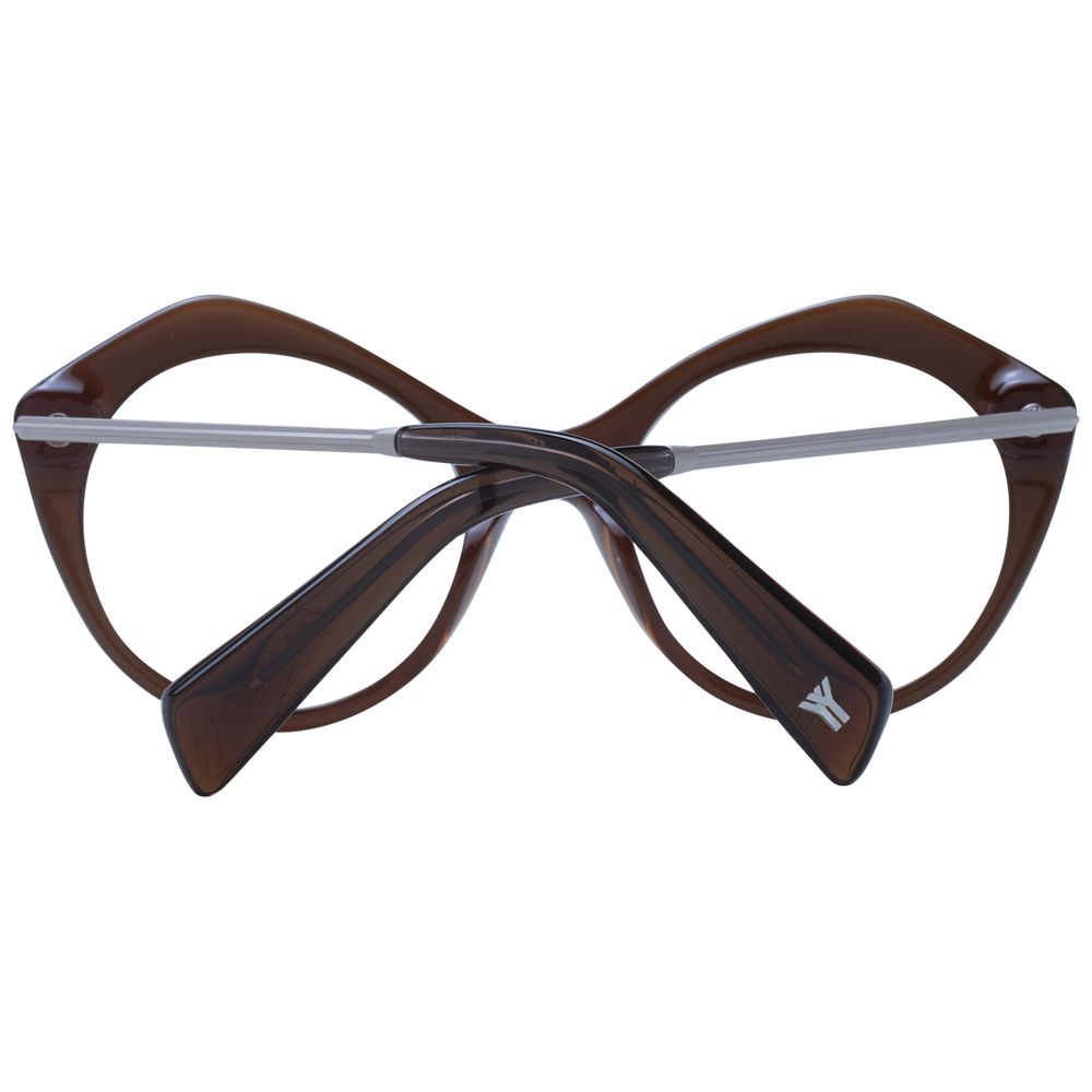 Yohji Yamamoto Brown Unisex Optical Frames - ACCEXO