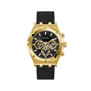 Guess Black Leather Watch - ACCEXO