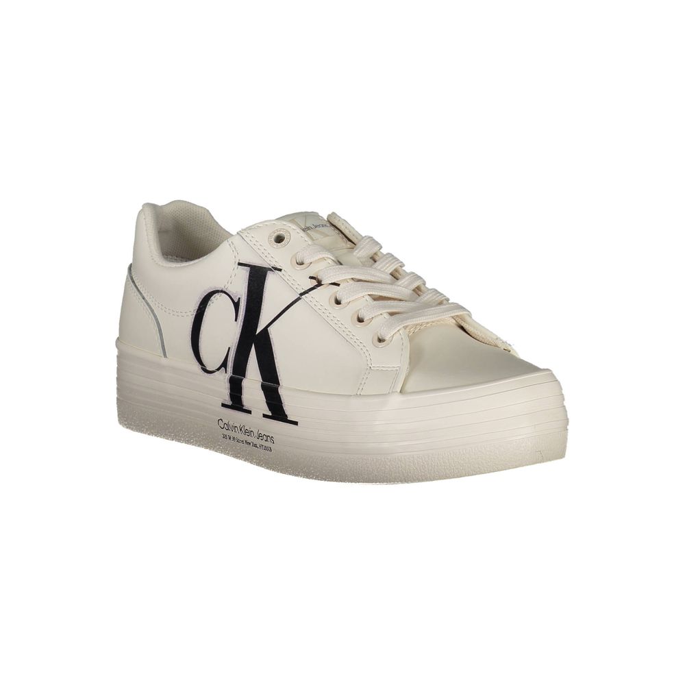 Calvin Klein White Polyester Sneaker - ACCEXO