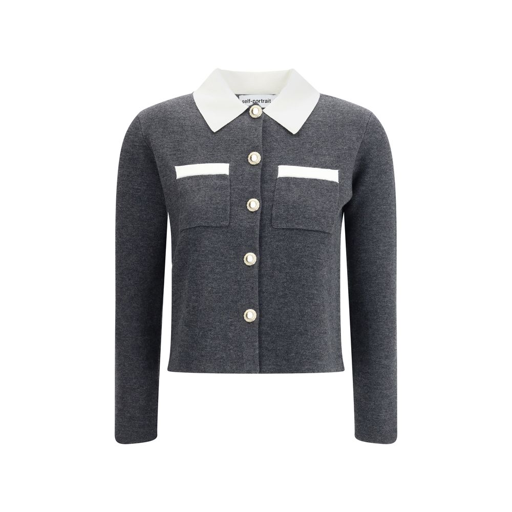 Self-Portrait Contrast collar Cardigan - ACCEXO