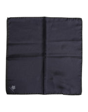 Dolce & Gabbana Blue DG Crown Silk Square Men Foulard Scarf