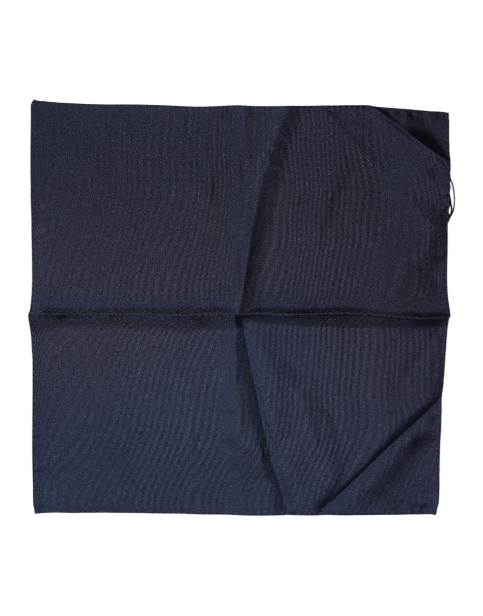 Dolce & Gabbana Dark Blue Silk Square Men Foulard Scarf - ACCEXO