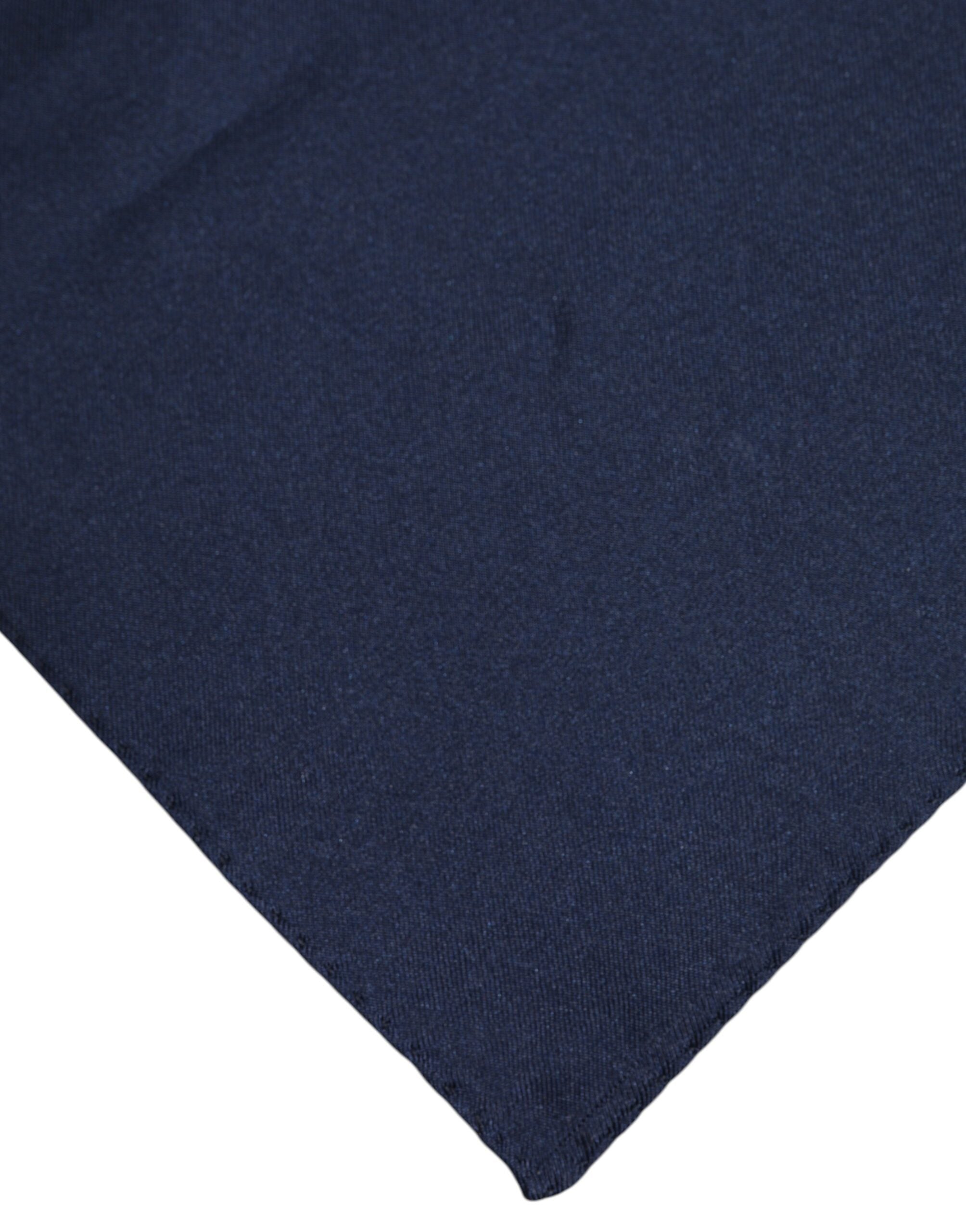 Dolce & Gabbana Dark Blue Silk Square Men Foulard Scarf - ACCEXO