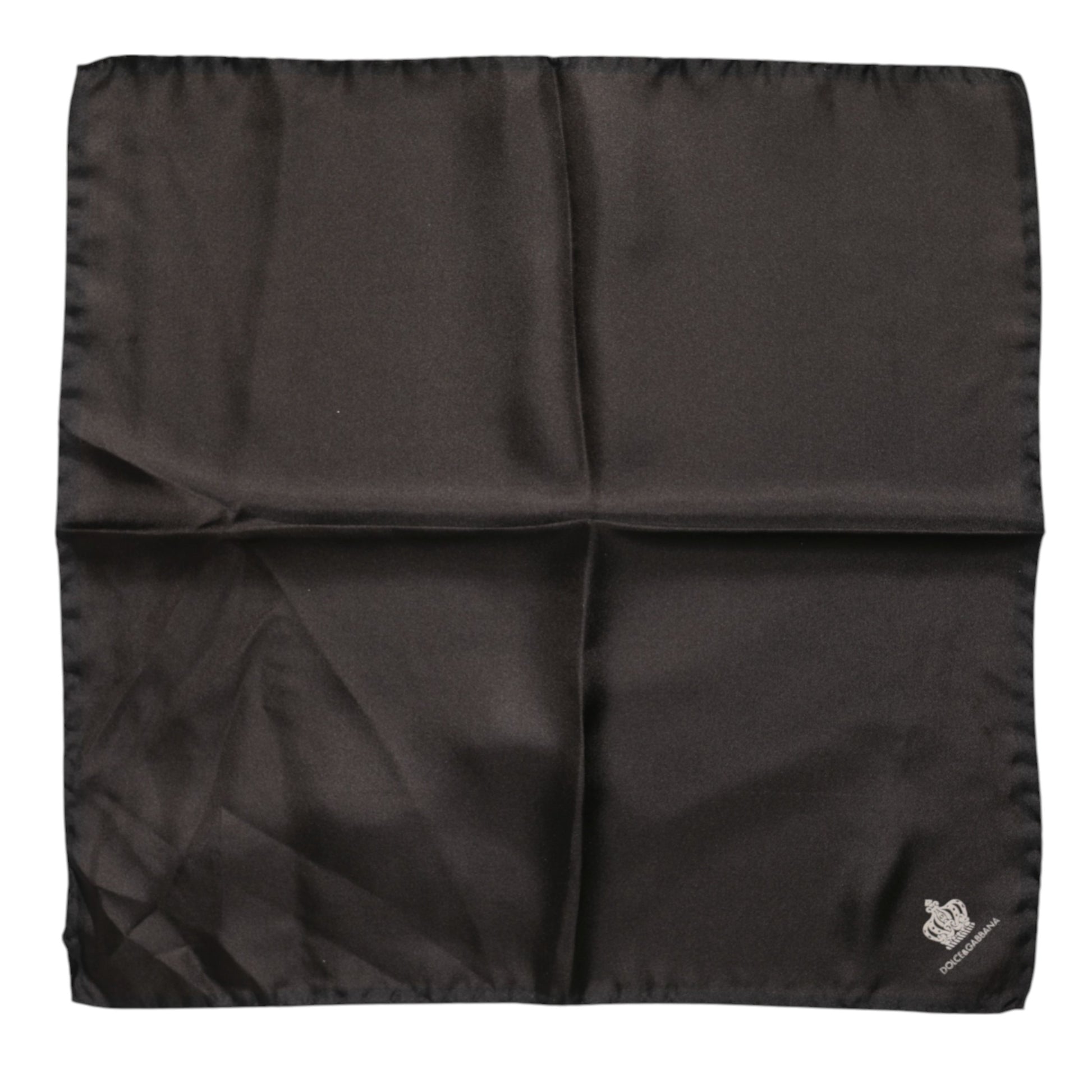 Dolce & Gabbana Brown DG Crown Silk Square Men Foulard Scarf - ACCEXO