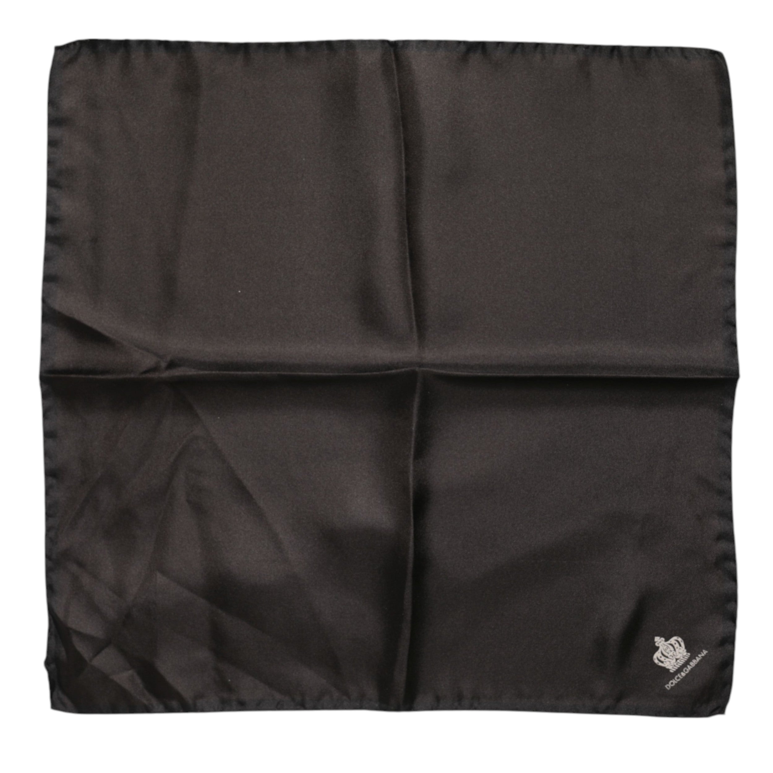 Dolce & Gabbana Brown DG Crown Silk Square Men Foulard Scarf - ACCEXO