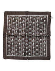 Dolce & Gabbana Brown Skull Silk Square Men Foulard Scarf - ACCEXO