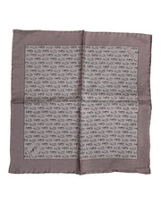 Dolce & Gabbana Brown Sea Horse Silk Square Foulard Scarf for Men