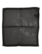Dolce & Gabbana Black Patterned Cotton Square Foulard Scarf for Men