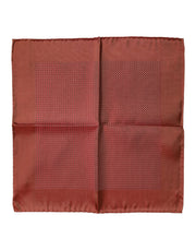 Dolce & Gabbana Orange Silk Square Men Foulard Scarf