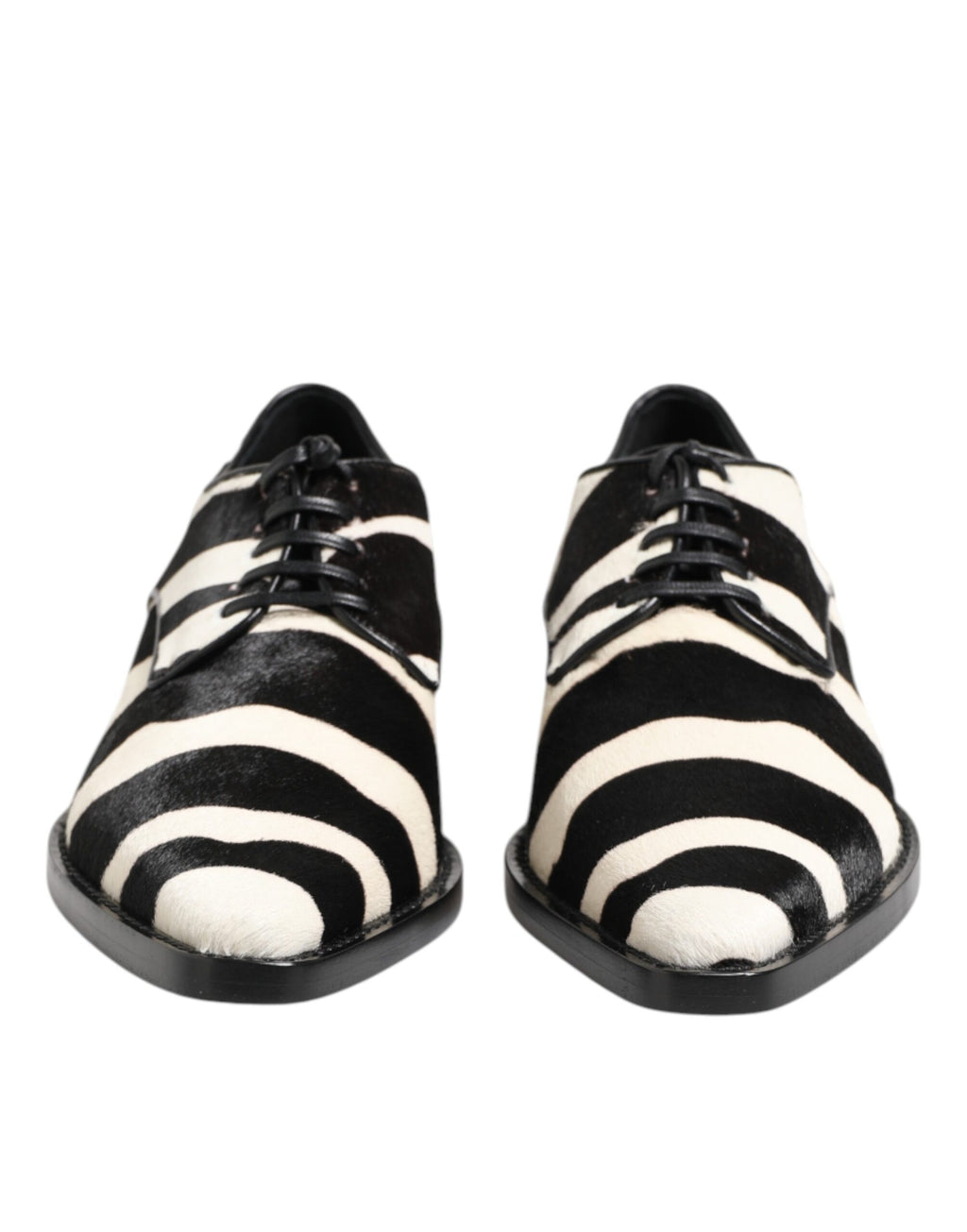 Dolce & Gabbana Black White Zebra Pony Fur Dress Shoes - ACCEXO