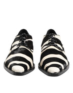 Dolce & Gabbana Black White Zebra Pony Fur Dress Shoes - ACCEXO